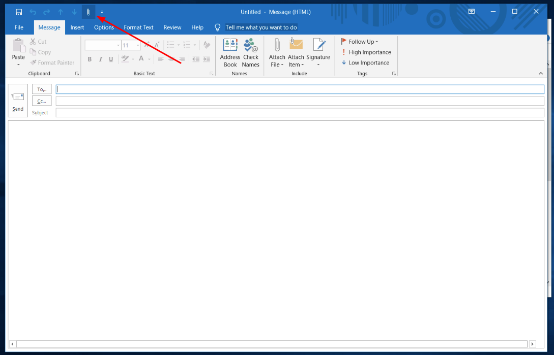 Outlook attach file