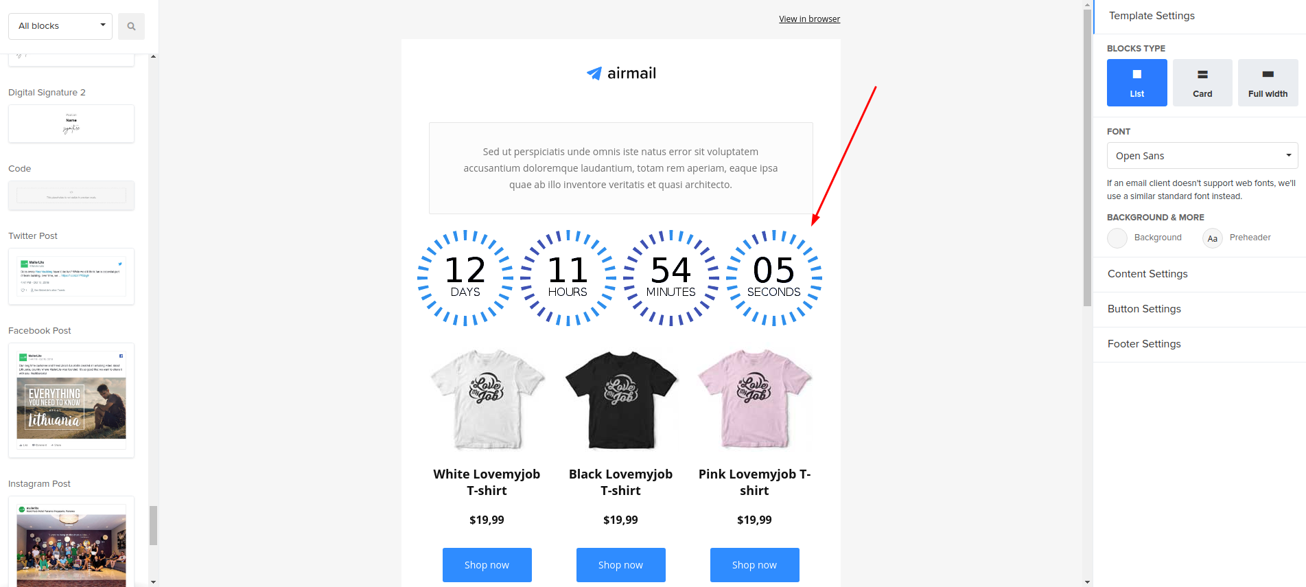Animated countdown timer for email in MailerLite