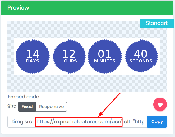 PromoFeatures countdown timer