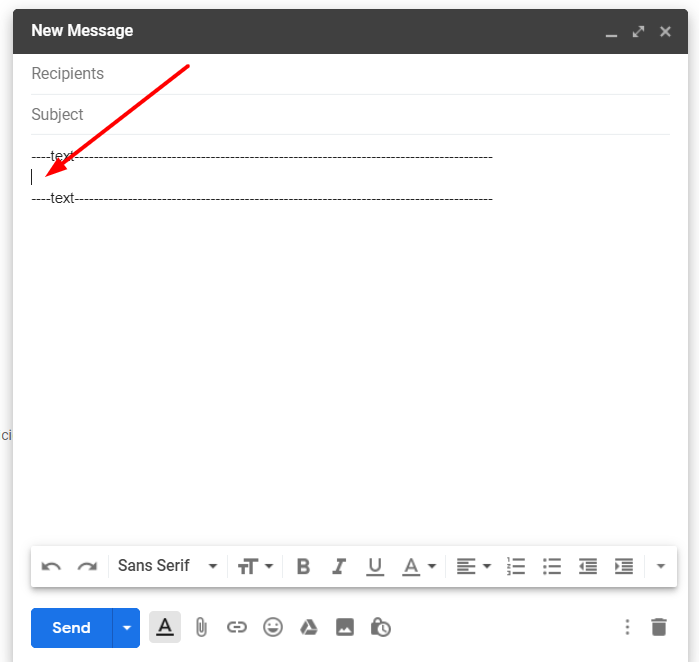 Gmail editor